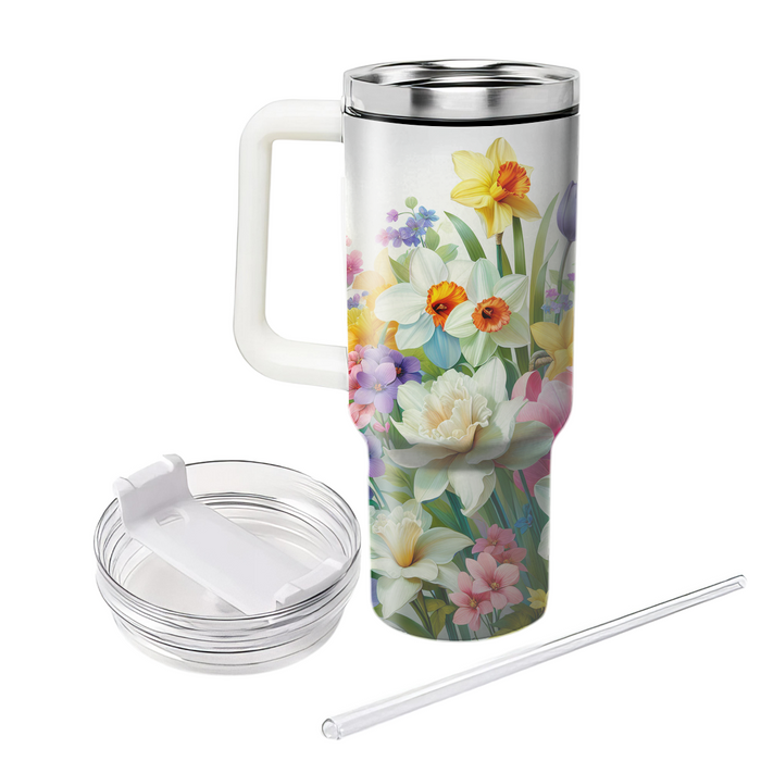 Spring Floral Delight  Tumblers With Lids