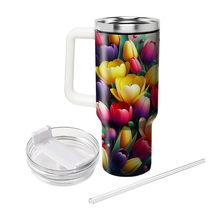 Spring Tulip Symphony  Decorative Tumblers