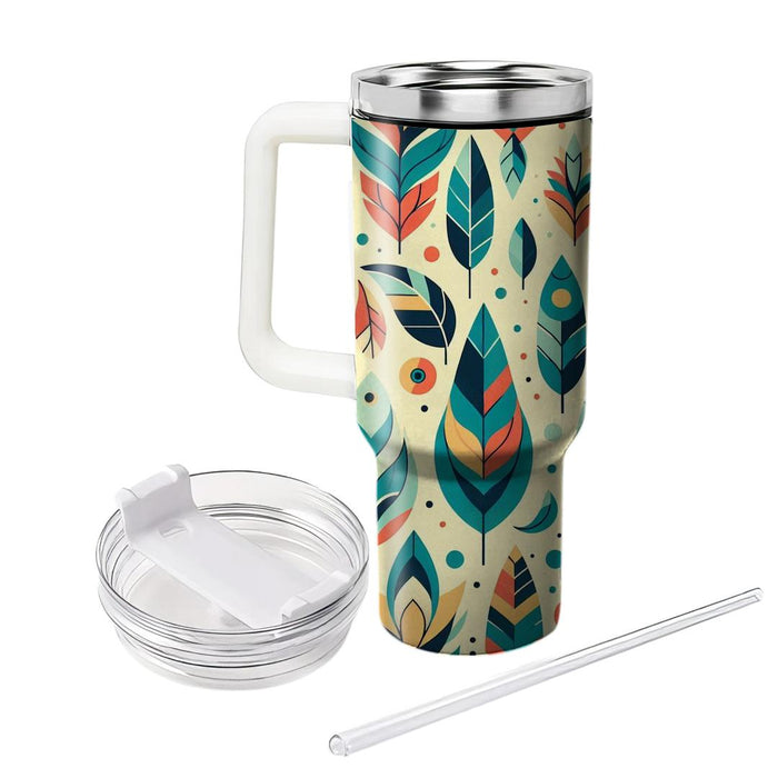 Vibrant Feather  Personalized Tumblers