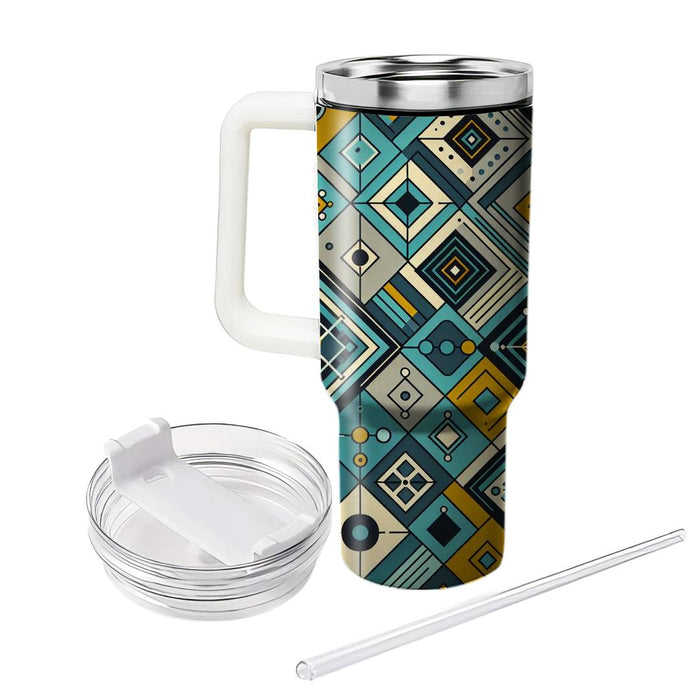 Geometric Retro Diamonds  Insulated Tumblers