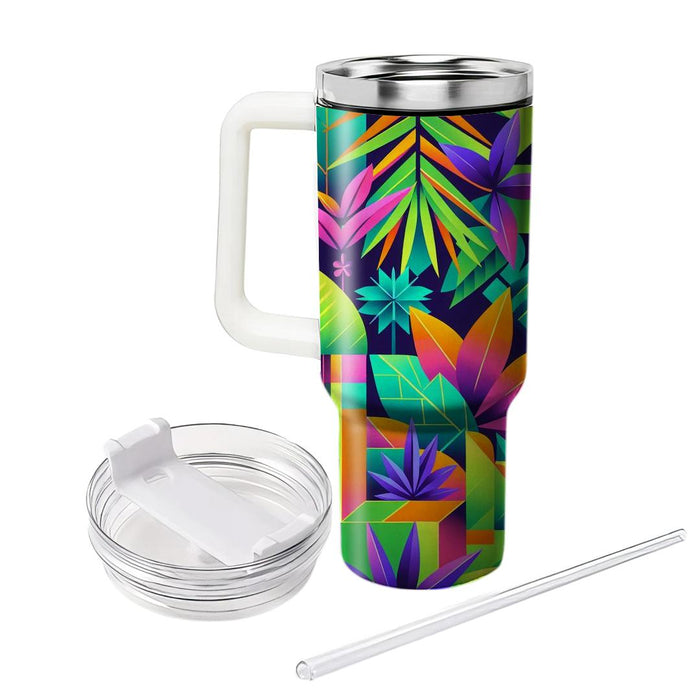 Geometric Neon Jungle  Decorative Tumblers