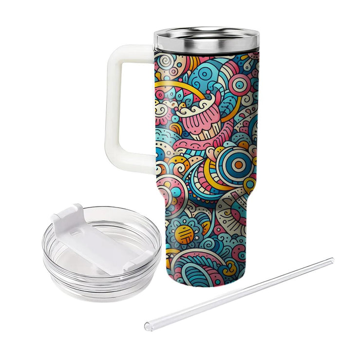 Whimsical Doodle Pattern  Tumblers For Gifts