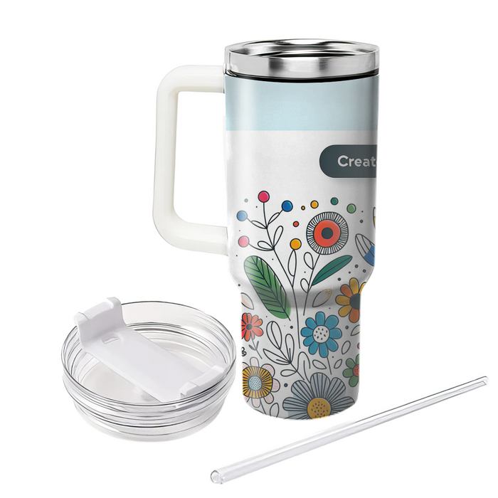 Floral Delightful Doodles  Tumblers With Lids