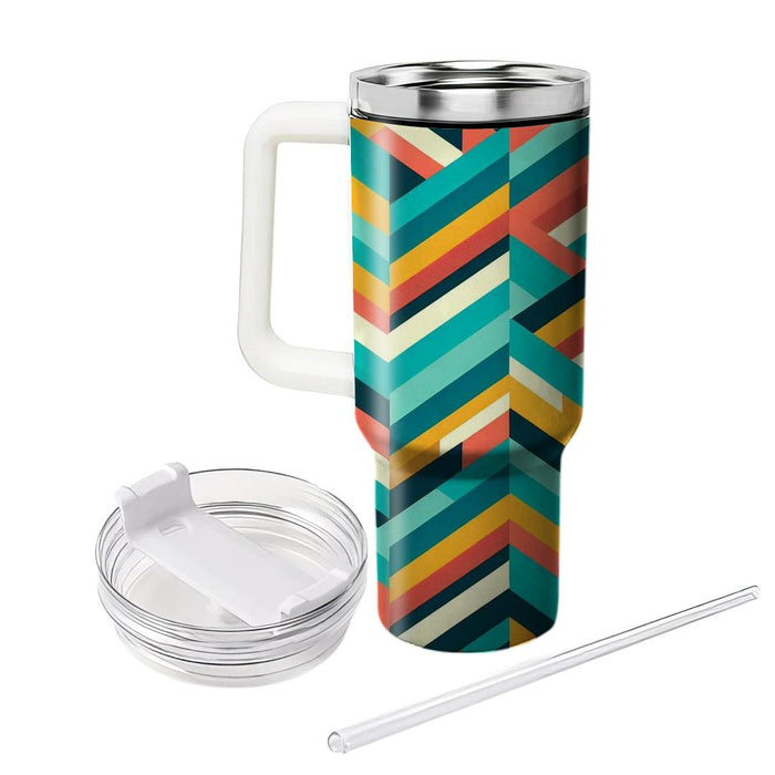 Geometric Chevron Pattern  Tumblers With Lids