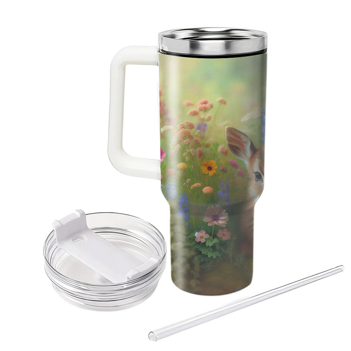 Charming Fawn In Bloom  Tumblers With Lids