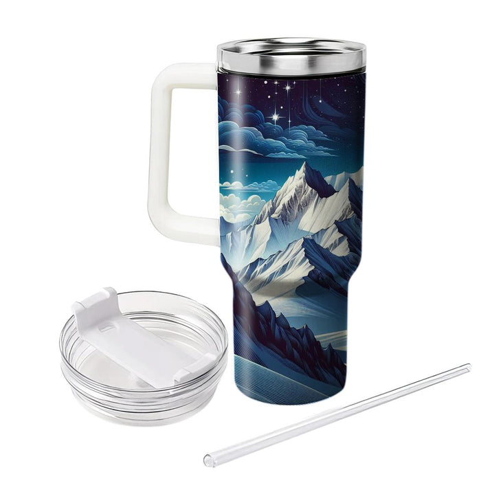 Winter Snowy Peaks Tumblers With Lids