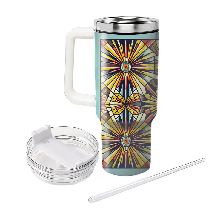 Radiant Geometric Burst  Insulated Tumblers