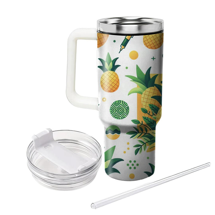 Whimsical Pineapple Pattern  Personalized Tumblers