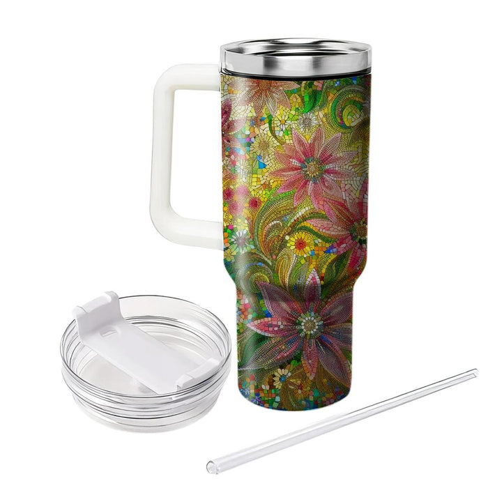 Spring Floral Mosaic  Insulated Tumblers