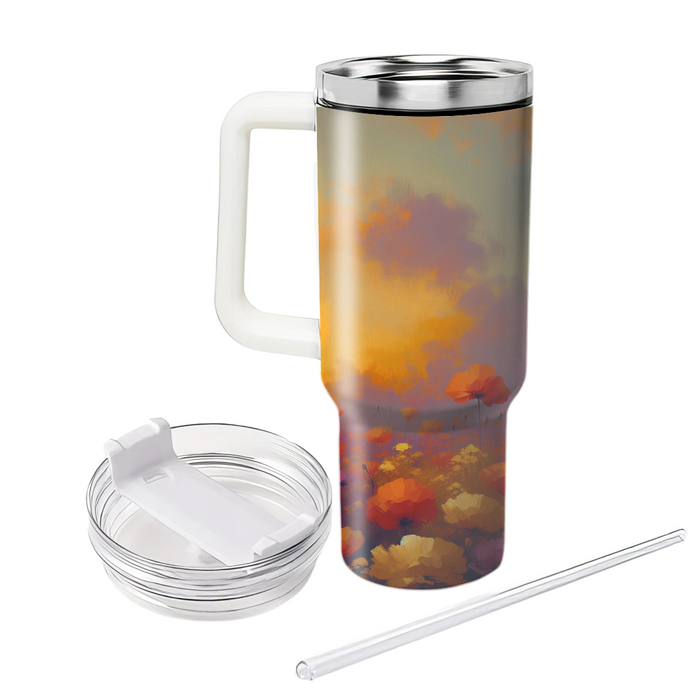 Sunset Poppy Paradise  Insulated Tumblers