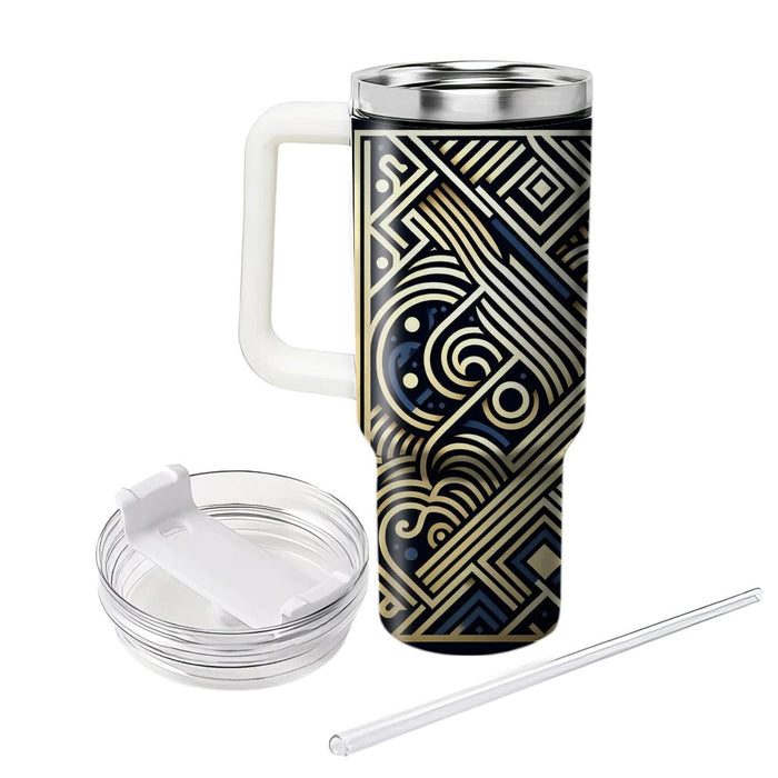 Geometric Wave Design  Custom Tumblers