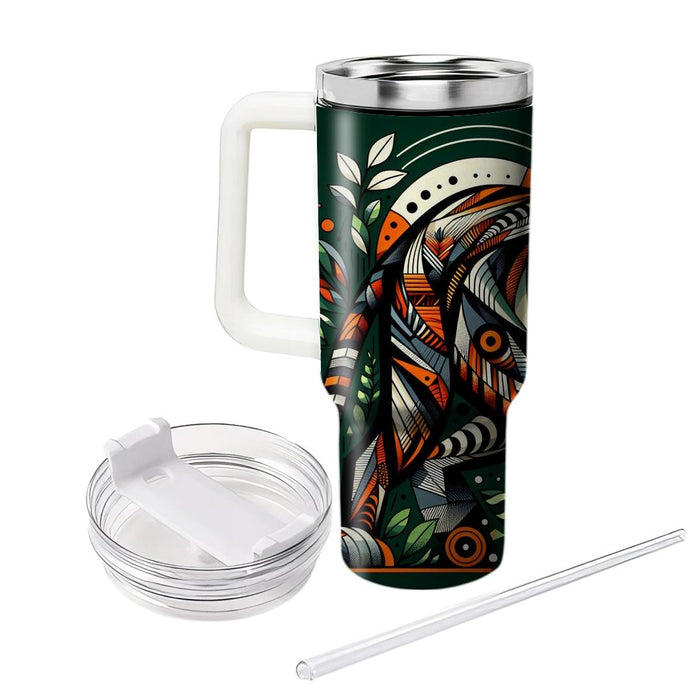 Geometric Tiger Spirit  Travel Tumblers