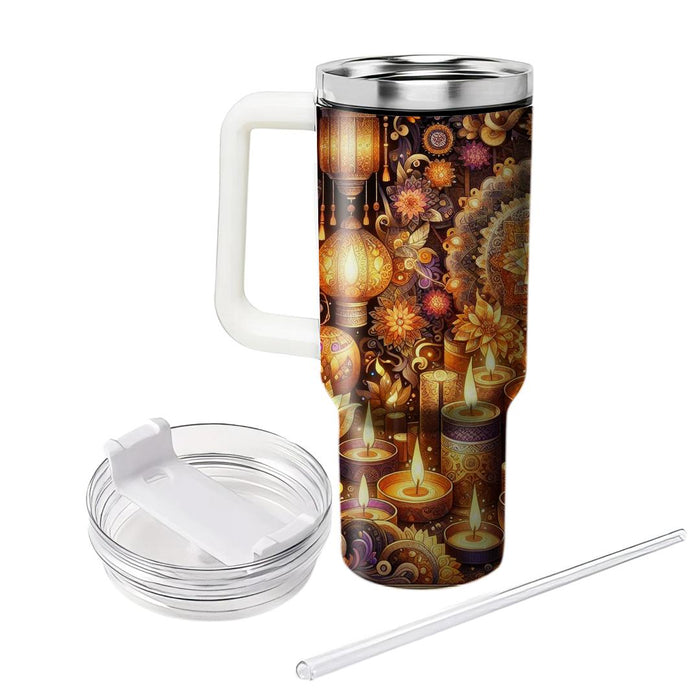 Candlelight Blessings - A Diwali  Tumblers With Lids