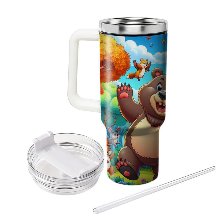 Whimsical Bear And Forest Friends  Tumbler Cups