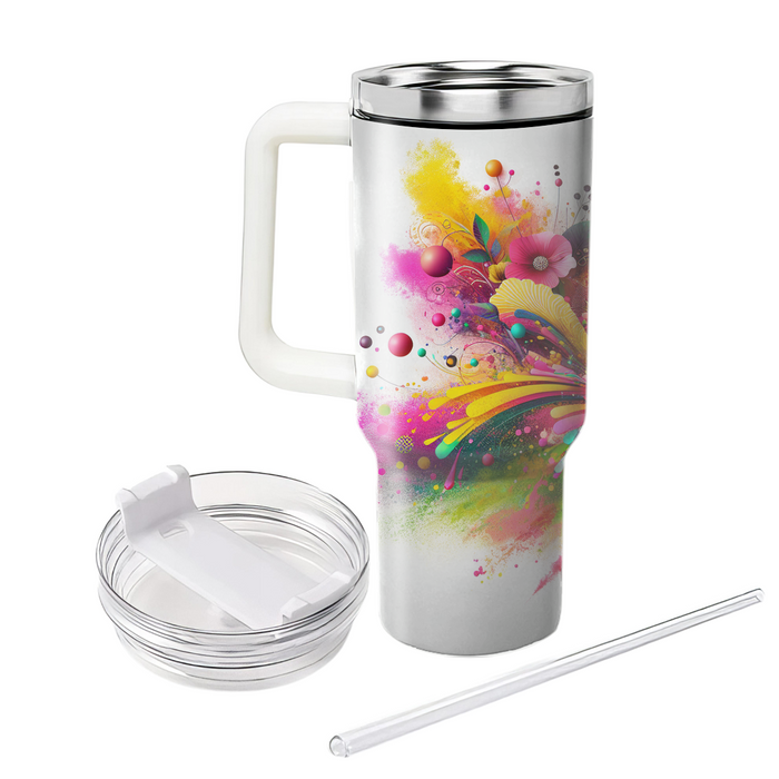 Floral Holi Bliss Tumblers With Lids