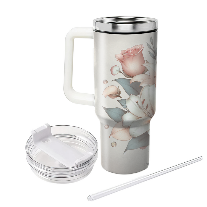 Soft Petal Elegance  Travel Tumblers