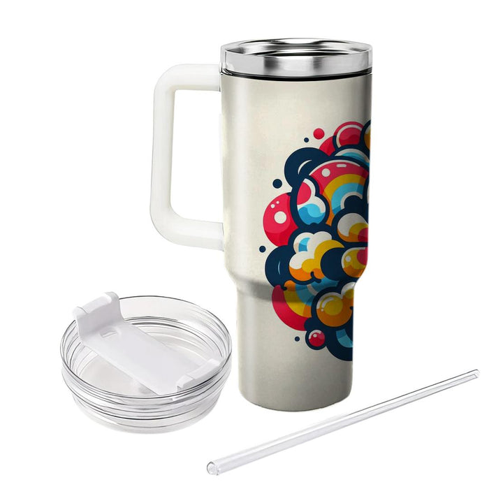 Vibrant Tie-dye Circles  Personalized Tumblers