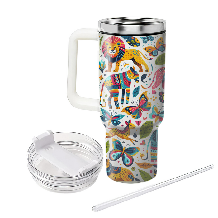 Vibrant Animal Patterns Tumblers With Lids