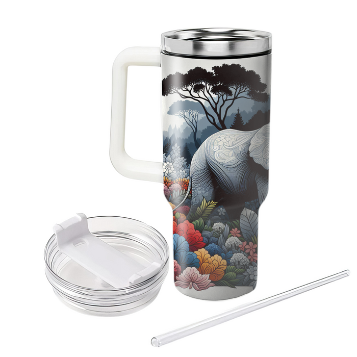 Wild Elephant Trek  Personalized Tumblers