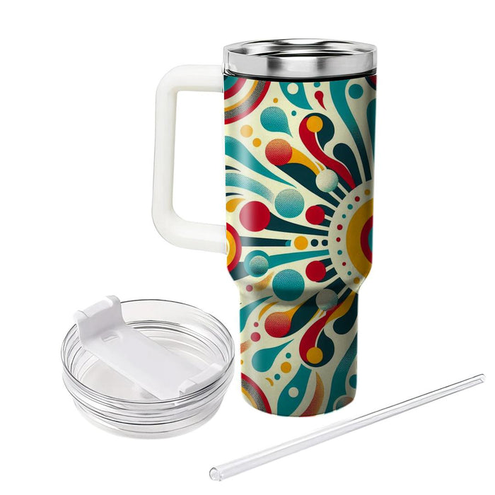 Retro Polka Dot Burst  Decorative Tumblers