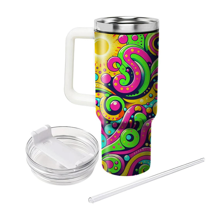 Funky Dots And Swirls  Tumblers With Lids