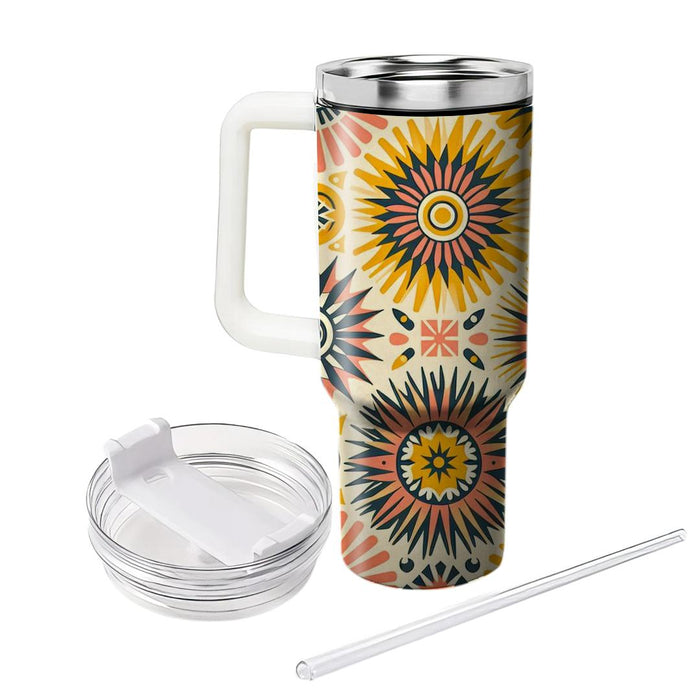 Breezy Sunburst Pattern  Tumblers With Lids