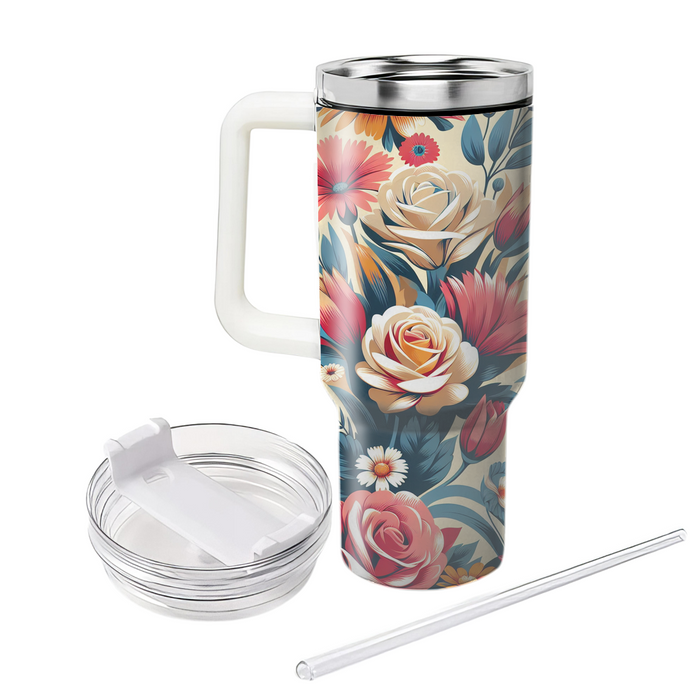 Artistic Flower Symphony  Insulated Tumblers