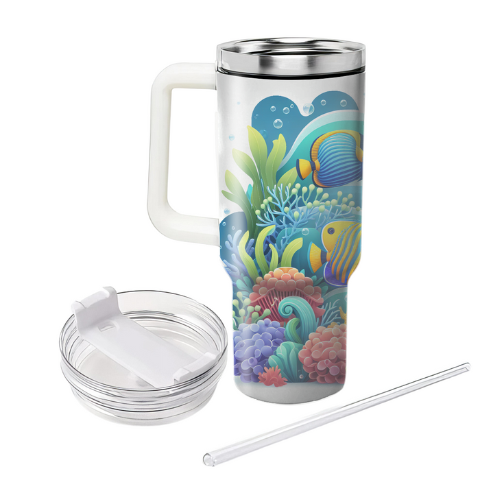 Vibrant Fish Reef  Tumbler Cups