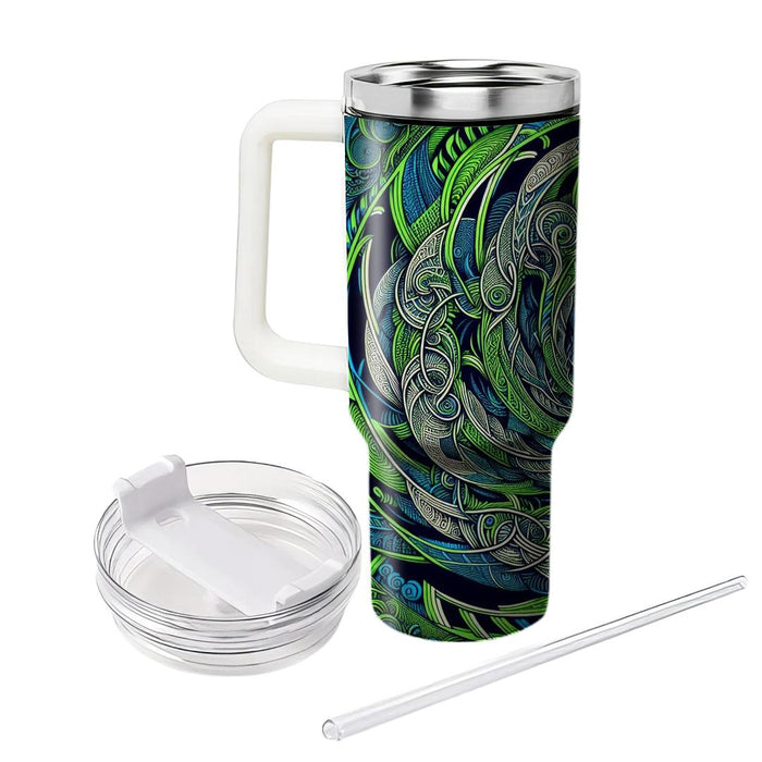 Acid Green Illusion  Travel Tumblers