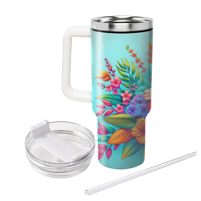 Vibrant Floral Fusion  Custom Tumblers