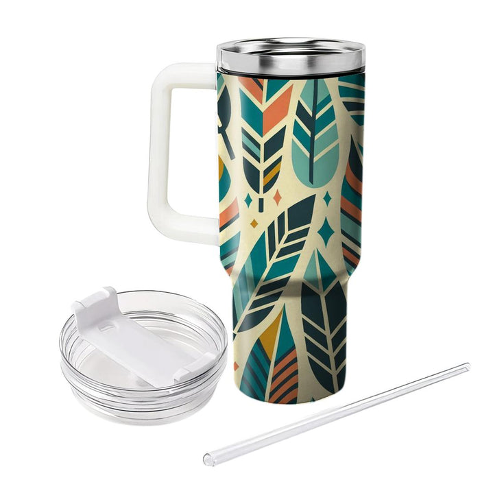 Geometric Feather Pattern  Insulated Tumblers