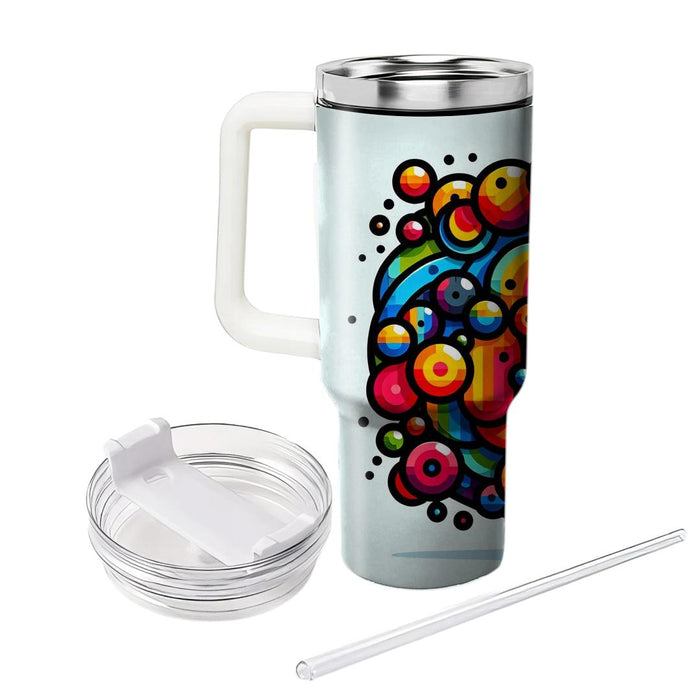 Bright Rainbow Circles  Travel Tumblers