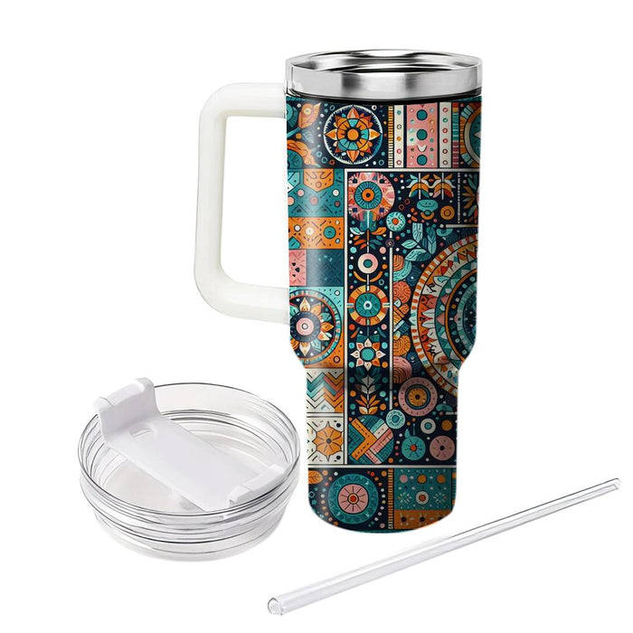 Retro Funky Tapestry  Tumbler Cups