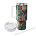 Retro Funky Tapestry  Tumbler Cups