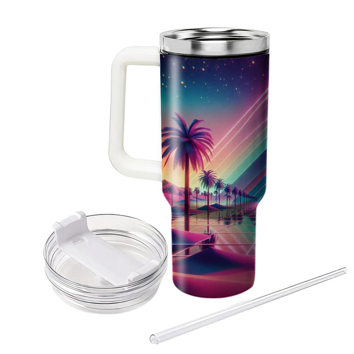 Synthwave Desert Oasis  Tumbler Cups