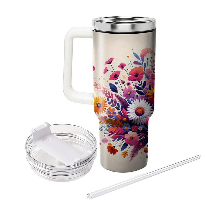 Wild Flower Explosion  Personalized Tumblers