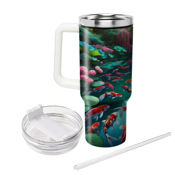 Vibrant Koi Pond  Tumbler Cups