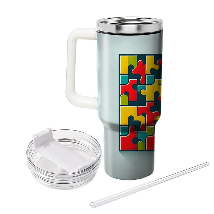 Geometric Puzzle Pattern  Personalized Tumblers