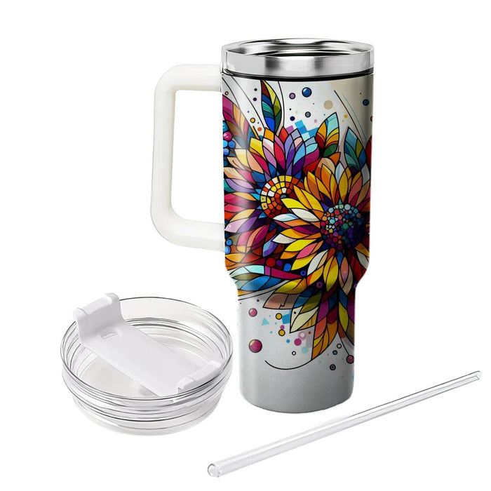 Vibrant Flora Mosaic  Decorative Tumblers