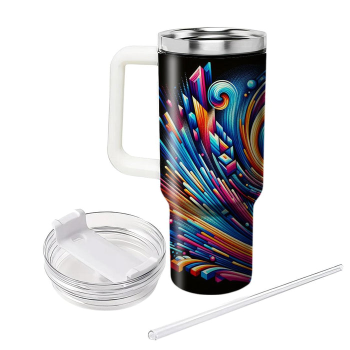 Retro Neon Abstract  Tumblers For Gifts