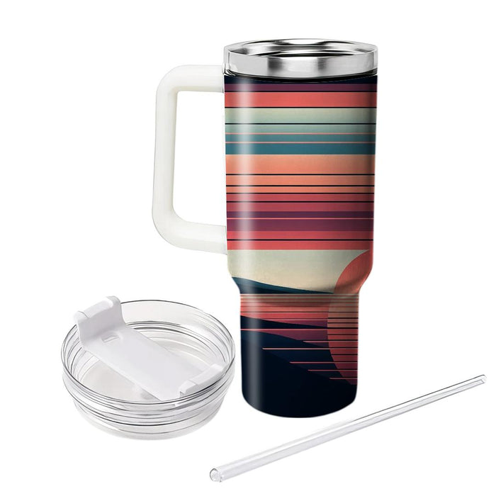 Sunset Stripe Delight  Travel Tumblers