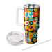 Retro Dotted Grid  Personalized Tumblers