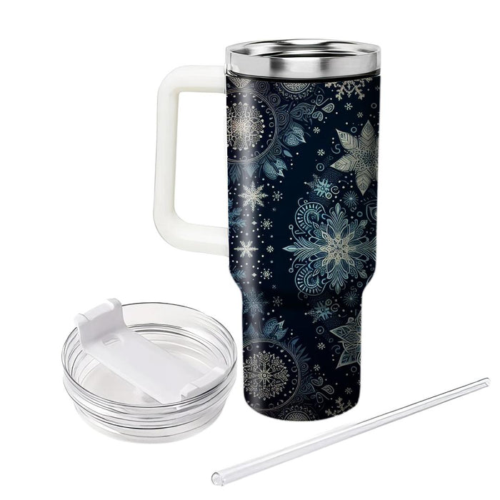 Winter Snowflake Fantasy  Travel Tumblers