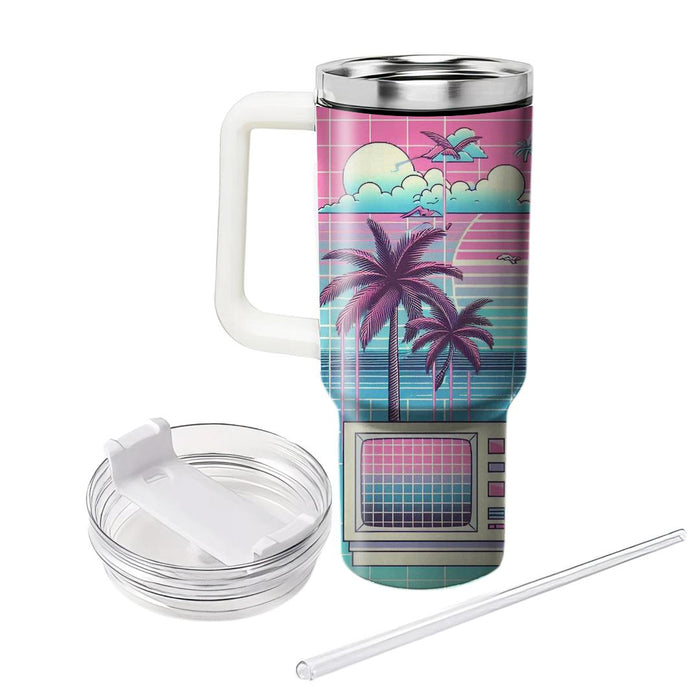 Vibrant Vaporwave  Personalized Tumblers