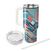 Geometric Retro Waves Personalized Tumblers