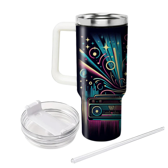 Retro New Year Soundwaves Travel Tumblers