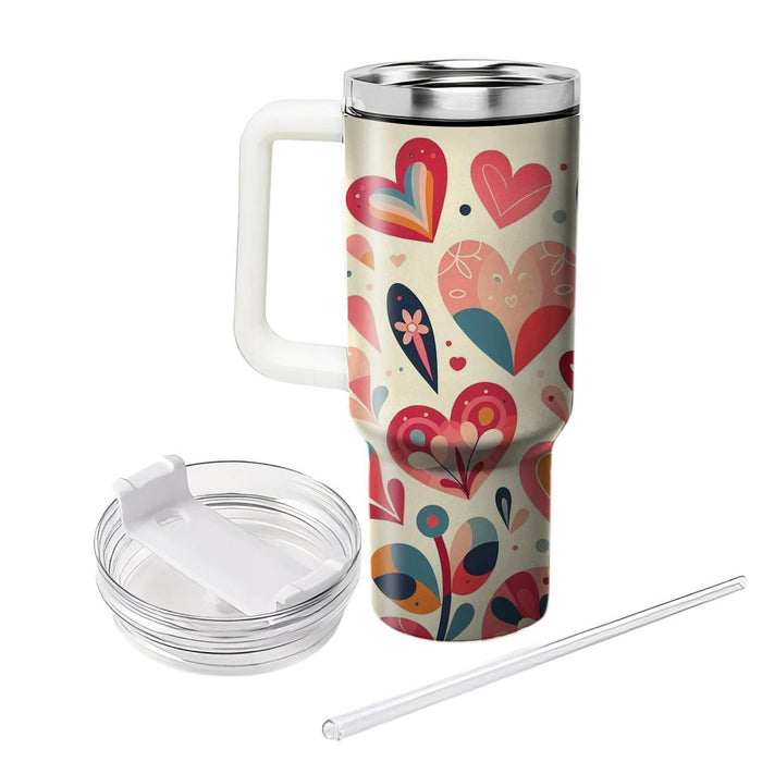 Retro Love Hearts  Travel Tumblers