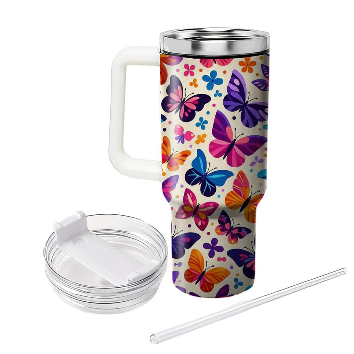 Colorful Butterfly Silhouettes  Personalized Tumblers