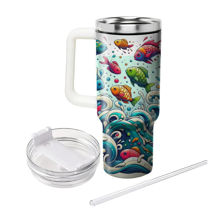 Funky Fish Splash  Decorative Tumblers