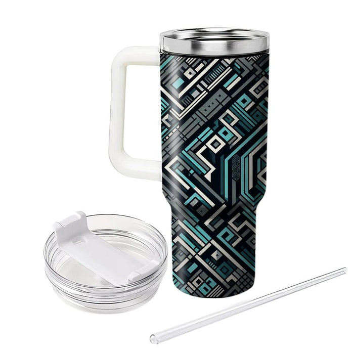 Futuristic Grid Illusion  Tumblers With Lids